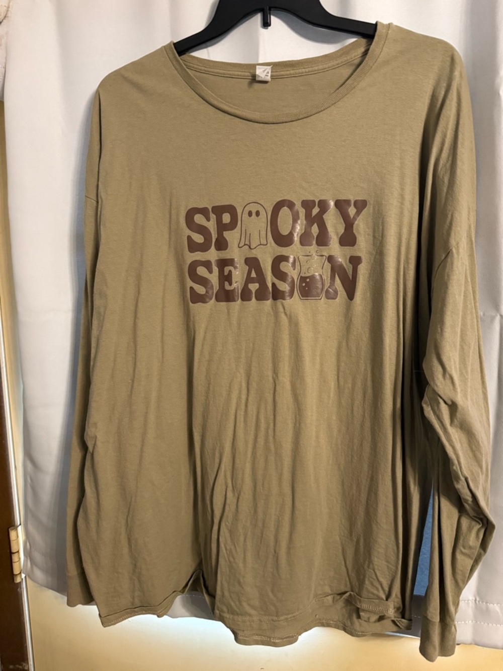 Scentsy Long Sleeve Tee in Olive with Brown Graphic - "Spooky Season"